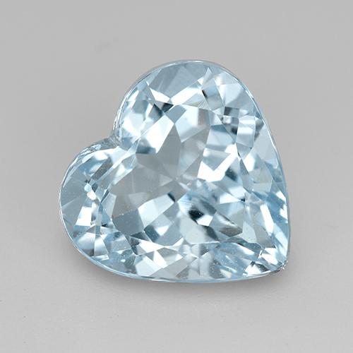 Celeste Topacio Gema - 4.4ct Forma de corazón (ID: 521399)