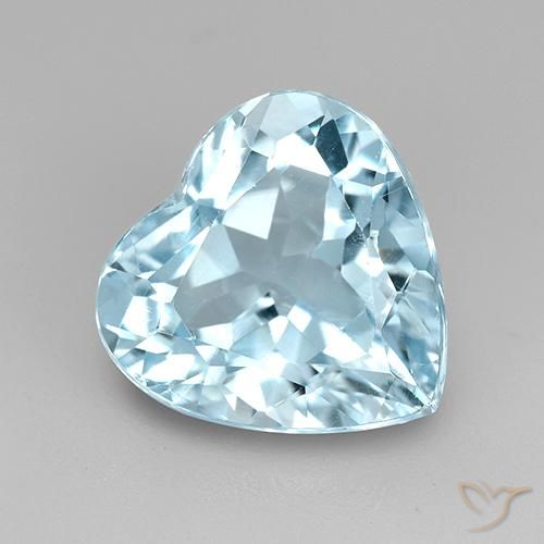 4.28ct Natural Sky Blue Topaz, Heart, VVS-VS