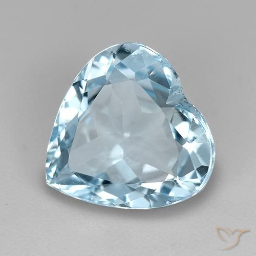 3.81 ct Blue Topaz Stone, Natural Topaz in Heart Facet Shape for Sale