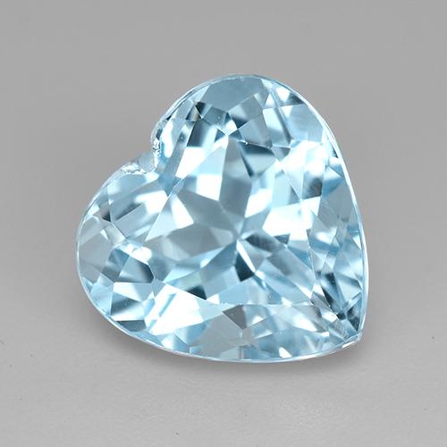 Bleu ciel Topaze gemme - 4.8ct Coeur facette (ID: 521405)