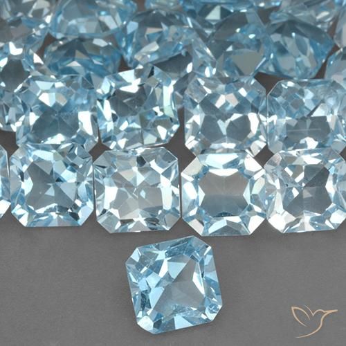 106.32 ctw Blue Topaz Stones, Natural Topaz in Octagon Step Cut Shape for Sale