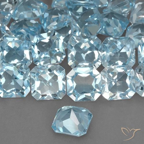 Topaz Gemstones in 8 x 8 mm (calibrated) Size for Sale, Topaz Stones in Sky Blue Color