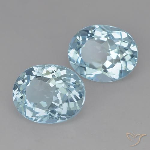 6.84 ctw Blue Topaz Stones, Natural Topaz in Oval Facet Shape for Sale
