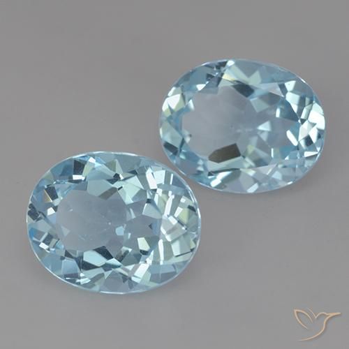 6.56 ctw Blue Topaz Stones, Natural Topaz in Oval Facet Shape for Sale
