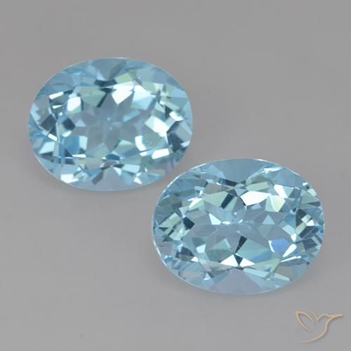 6.7 ct Loose Sky Blue Topaz, 10.2 x 8.2 mm Oval Cut From Brazil, Photo A