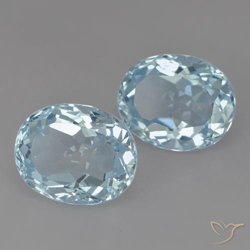 7.34 ctw Blue Topaz Stones, Natural Topaz in Oval Facet Shape for Sale