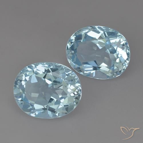 6.67 ctw Blue Topaz Stones, Natural Topaz in Oval Facet Shape for Sale