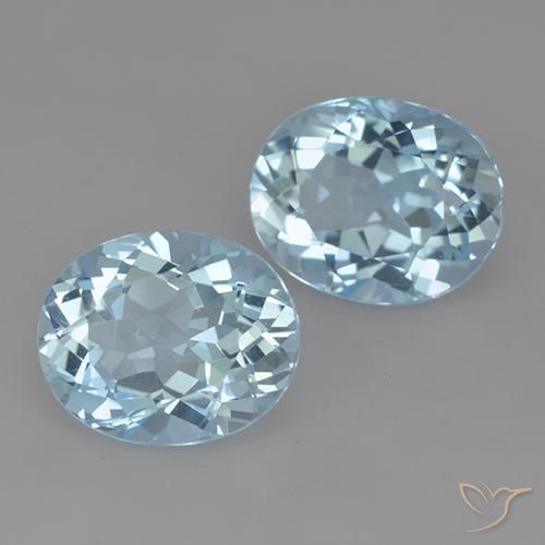 7.13 ctw Blue Topaz Stones, Natural Topaz in Oval Facet Shape for Sale