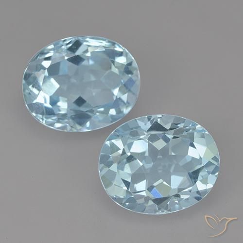 6.64 ct Loose Sky Blue Topaz, 10 x 8.2 mm Oval Cut From Brazil, Photo A