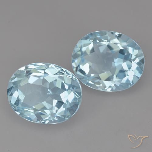 6.64 ctw Blue Topaz Stones, Natural Topaz in Oval Facet Shape for Sale