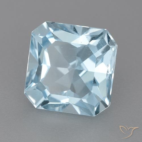 3.29 ct Blue Topaz Stone, Natural Topaz in Octagon Step Cut Shape for Sale