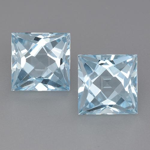 Baby Blue Topaz Gem - 3.2ct Princess-Cut (ID: 522291)