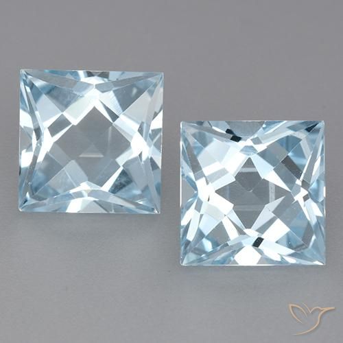 6.22ctw Natural Sky Blue Topaz, Square, VVS