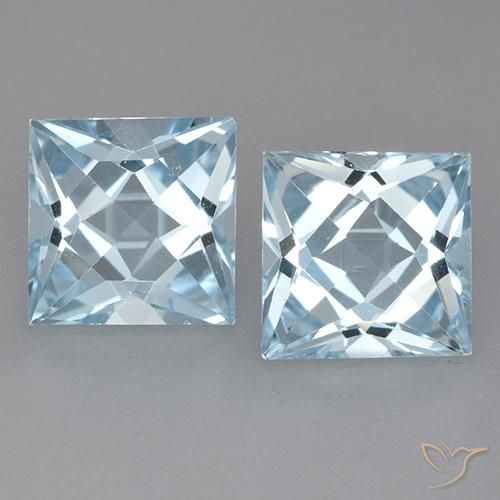 6.29ctw Natural Sky Blue Topaz, Square, VVS-VS