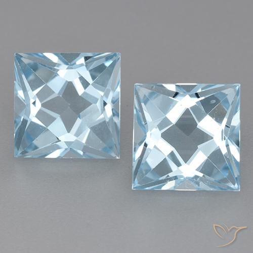 6.58ctw Natural Sky Blue Topaz, Square, VVS