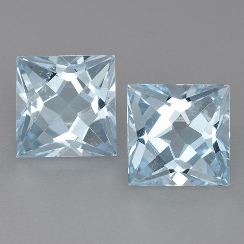 Bleu bébé Topaze gemme - 3.3ct Coupe-princess (ID: 522299)