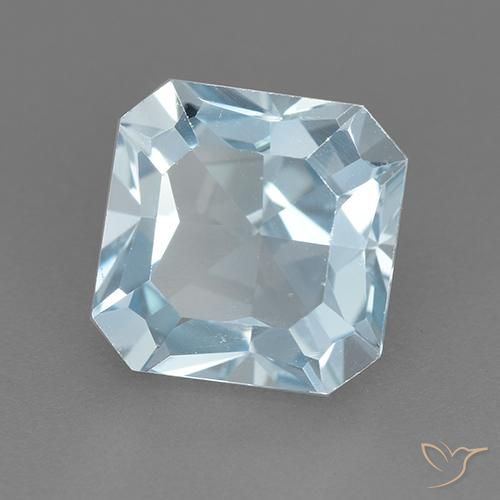 3.25 ct Blue Topaz Stone, Natural Topaz in Octagon Step Cut Shape for Sale