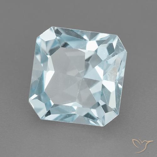 3.24 ct Blue Topaz Stone, Natural Topaz in Octagon Step Cut Shape for Sale