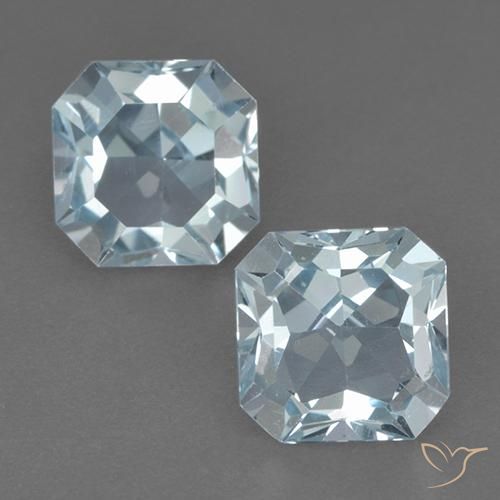 6.4 ct Sky Blue Topaz, 8.1 x 8 mm Octagon Cut From Brazil, Photo A