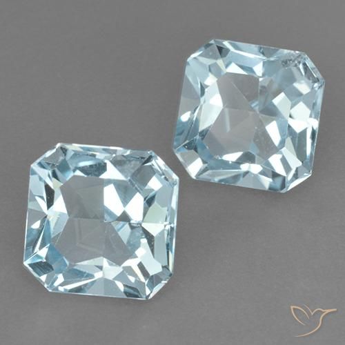 6.29 ctw Blue Topaz Stones, Natural Topaz in Octagon Step Cut Shape for Sale
