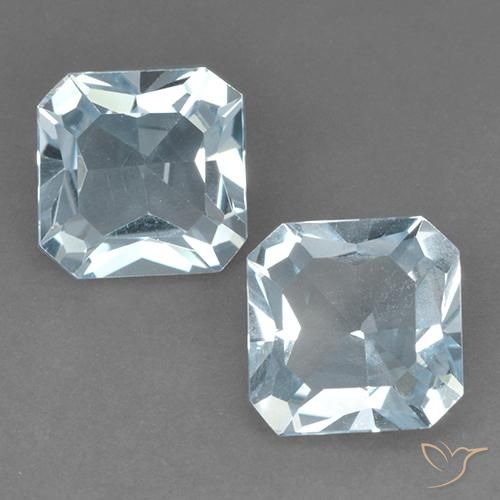 5.52 ct Sky Blue Topaz, 8.2 x 8.1 mm Octagon Cut From Brazil, Photo A