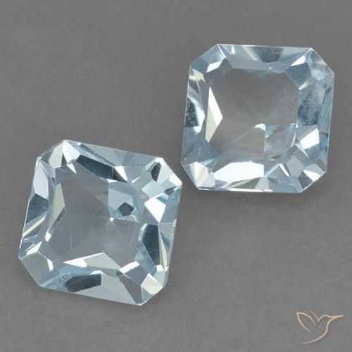 5.52 ctw Blue Topaz Stones, Natural Topaz in Octagon Step Cut Shape for Sale