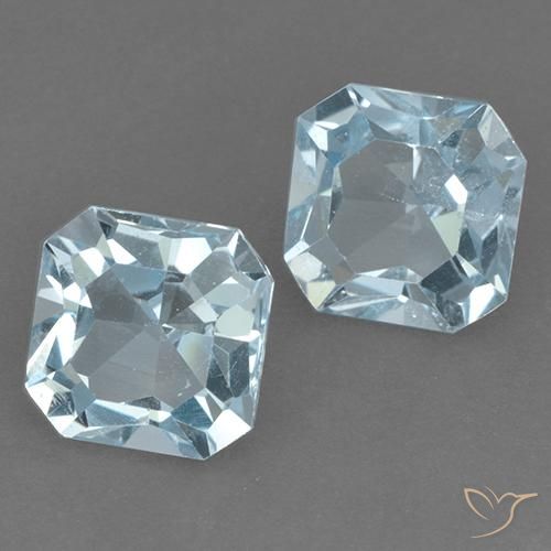 6.17 ctw Blue Topaz Stones, Natural Topaz in Octagon Step Cut Shape for Sale