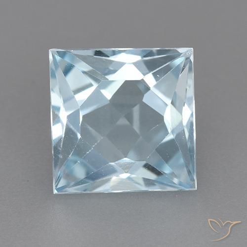 2.81ct Natural Sky Blue Topaz, Square, VVS-VS