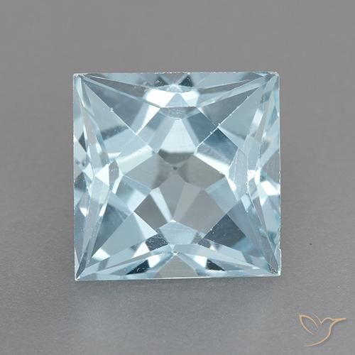 3.18ct Natural Sky Blue Topaz, Square, VVS-VS