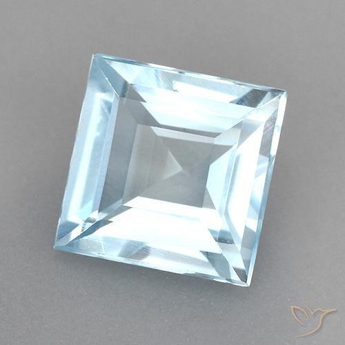 2.55ct Natural Sky Blue Topaz, Square, VVS