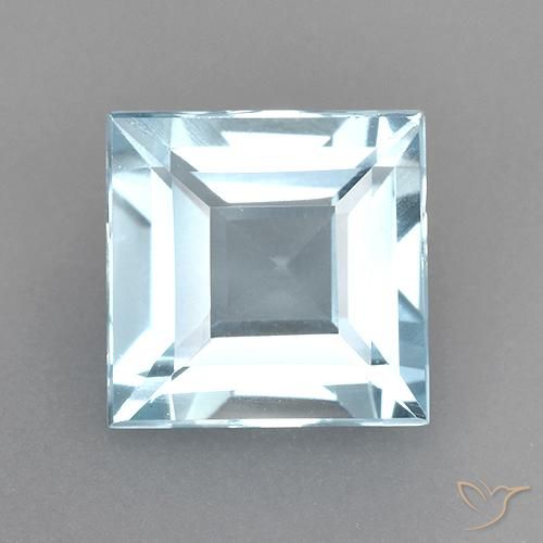 2.55 ct Blue Topaz Stone, Natural Topaz in Square Facet Shape for Sale