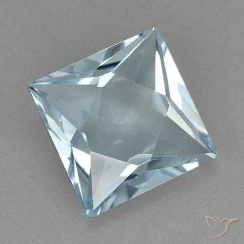 2.79 ct Blue Topaz Stone, Natural Topaz in Princess-Cut Shape for Sale