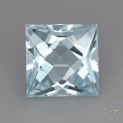 3.23ct Natural Sky Blue Topaz, Square, VVS