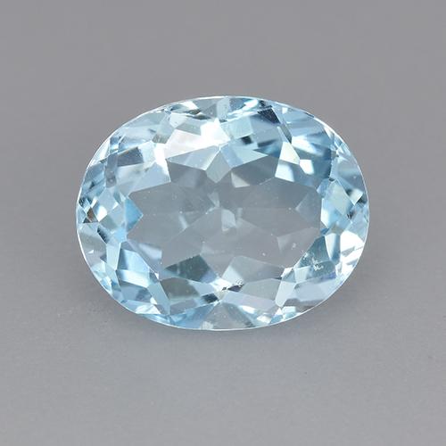 Небесно Голубой Топаз Камень - 3.2ct Фасетный Овал (ID: 522885)