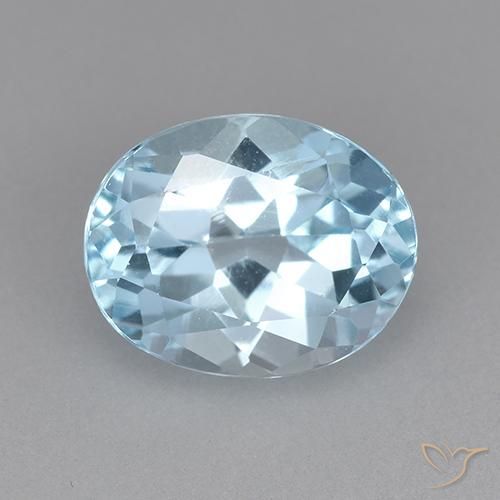 3.44ct Natural Sky Blue Topaz, Oval, VVS-VS, Photo A