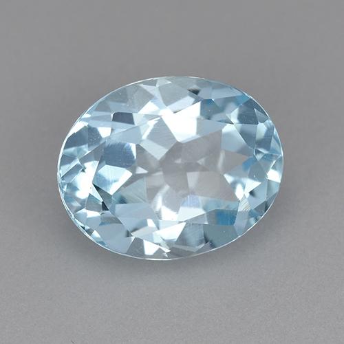 3.19 ct Blue Topaz Stone, Natural Topaz in Oval Facet Shape for Sale