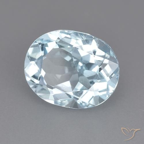 3.65 ct Blue Topaz Stone, Natural Topaz in Oval Facet Shape for Sale