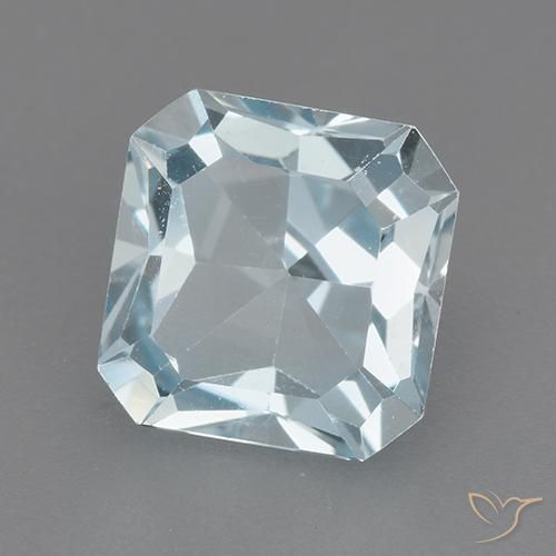3.02 ct Blue Topaz Stone, Natural Topaz in Octagon Step Cut Shape for Sale