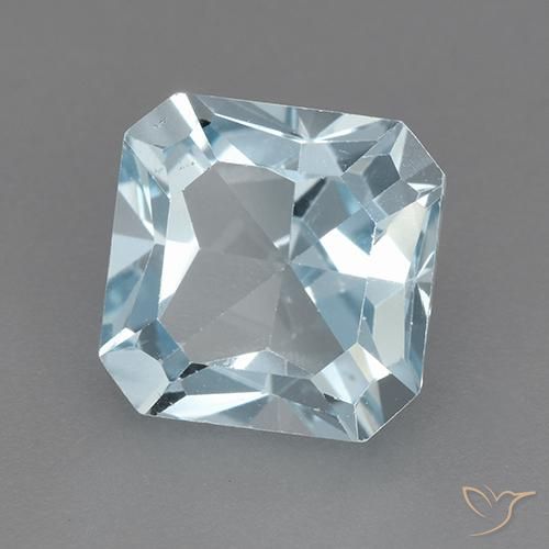 3.22 ct Blue Topaz Stone, Natural Topaz in Octagon Step Cut Shape for Sale