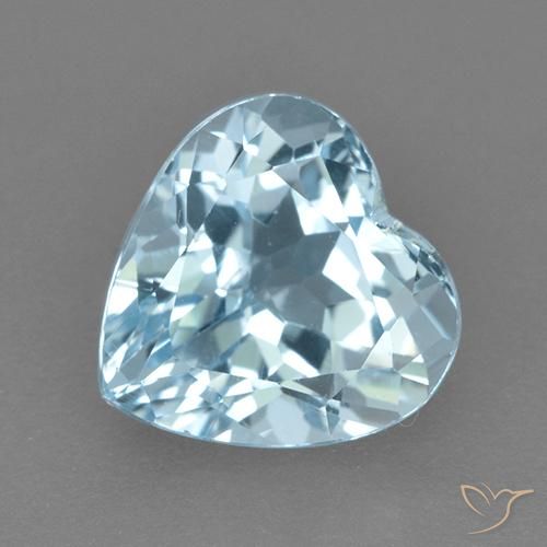3.98ct Natural Sky Blue Topaz, Heart, VVS-VS