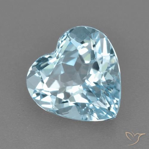3.98 ct Blue Topaz Stone, Natural Topaz in Heart Facet Shape for Sale