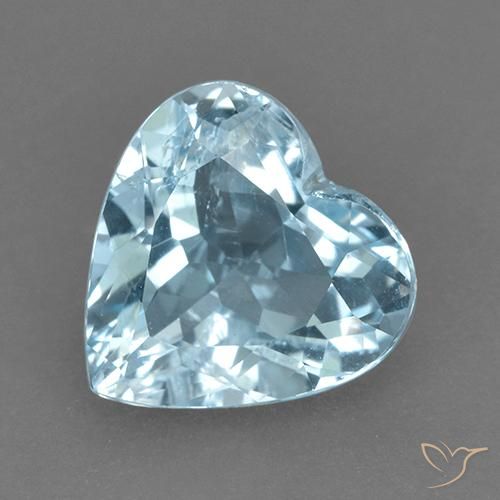 4.47ct Natural Sky Blue Topaz, Heart, VVS-VS