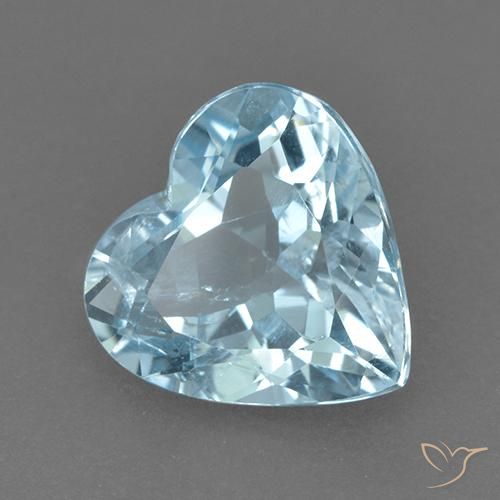 4.47 ct Blue Topaz Stone, Natural Topaz in Heart Facet Shape for Sale