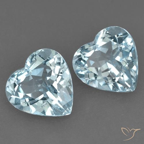 8.26 ctw Blue Topaz Stones, Natural Topaz in Heart Facet Shape for Sale