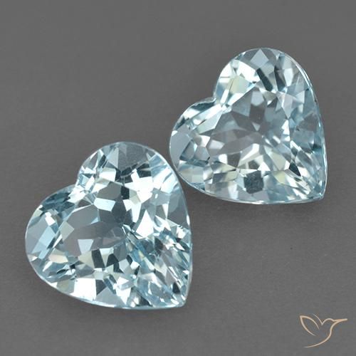 8.04 ctw Blue Topaz Stones, Natural Topaz in Heart Facet Shape for Sale