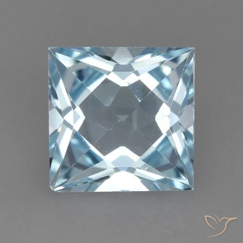 Azul Cielo Topacio Gema - 3.2ct Corte Princesa (ID: 523464)
