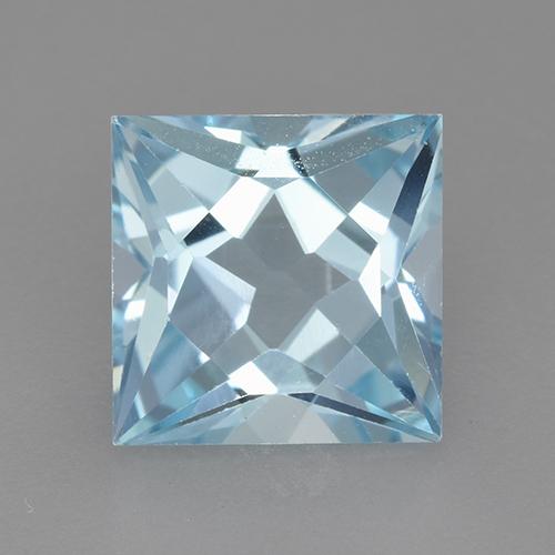 Baby Blue Topaz Gem - 3.2ct Princess-Cut (ID: 523466)