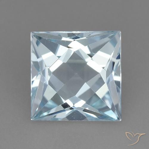 3.32ct Natural Sky Blue Topaz, Square, VVS