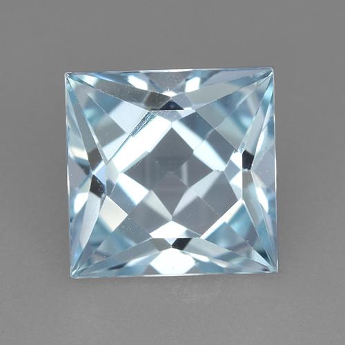Baby Blue Topaz Gem - 3.2ct Princess-Cut (ID: 523469)