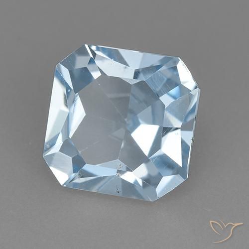 2.73 ct Blue Topaz Stone, Natural Topaz in Octagon Step Cut Shape for Sale